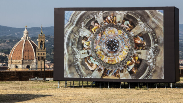 Firenze, veduta aerea della mostra fotografica "Toscana Rinascimento senza fine, la bellezza infinita" del fotoreporter Massimo Sestini 2020-09-11 © Massimo Sestini